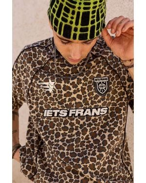 iets frans... Leopard Print Short Sleeve Panel T-shirt L At Urban Outfitters - Brown