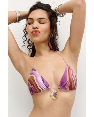 Jaded London Quartz Micro Triangle Bikini Top - Pink