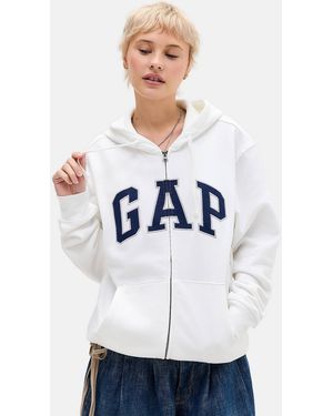 Gap Arch Logo Zip-through Hoodie - White