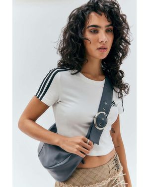 Urban Outfitters Uo - schultertasche aus leder mit zierschnalle - Grau
