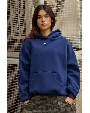 Nike Navy Studio Pullover Medium Weight Hoodie - Blue