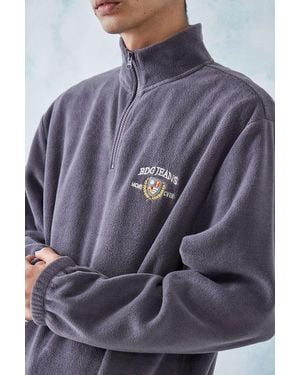 BDG Purple Crest Fleece Mock Neck Sweatshirt