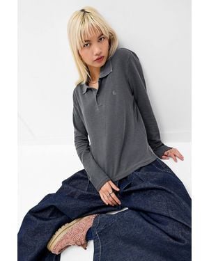 Carhartt Grey Dora Long Sleeve Polo Shirt - Blue