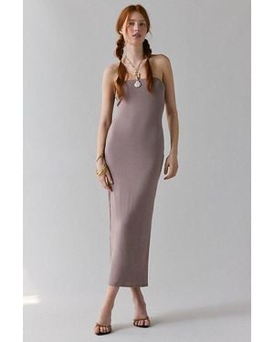 Urban Outfitters Uo Nora Jersey Knit Tube Midi Dress - Brown