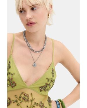 Urban Outfitters Uo Coin Triple Layer Chain Necklace 3-pack - Green