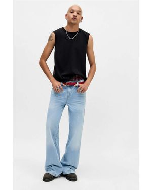 Jaded London Kenny Blue Washed Blaze Flare Jeans