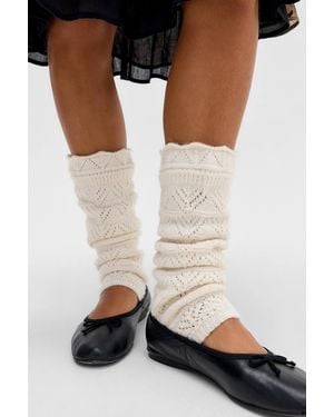Out From Under Pointelle Leg Warmers - Black