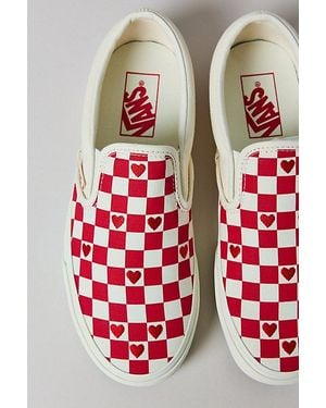 Vans Hearts Racing Checkerboard Slip-On Sneaker - Red