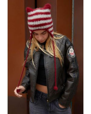 Urban Outfitters Uo Micro Ears Knit Beanie - Red