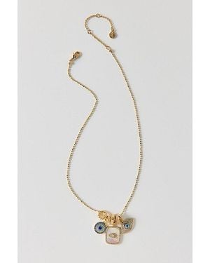 BaubleBar Evil Eye Charm Necklace - White