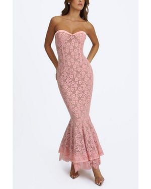 Miss Circle Rosalyn Lace Sweetheart Maxi Mermaid Dress - Red