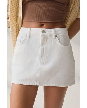 BDG Onna Denim Micro Mini Skirt - White