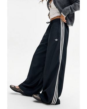 adidas Originals Black 3-stripes Wide Leg Track Trousers - Blue