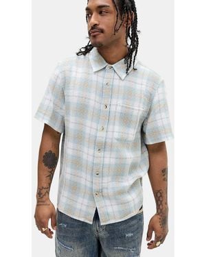 BDG Slate Check Short Sleeve Shirt - White