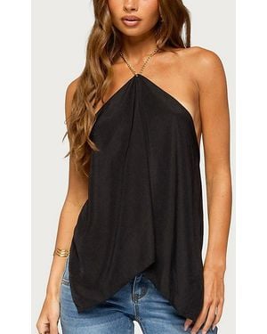 Edikted Elni Chain Backless Halter Top - Black