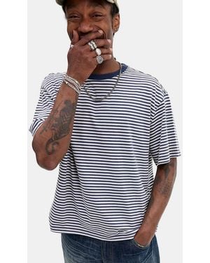 BDG Striped Short Sleeve T-shirt - Blue