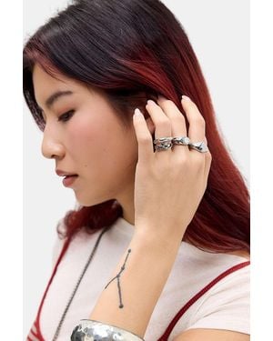 Silence + Noise Silence + Noise Chunky Signet Rings 3-pack - Metallic
