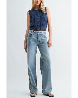 Jemina Denim Low Rise Wide Leg Jean - Blue