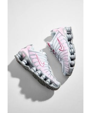 Nike White & Pink Shox Tl Trainers - Grey