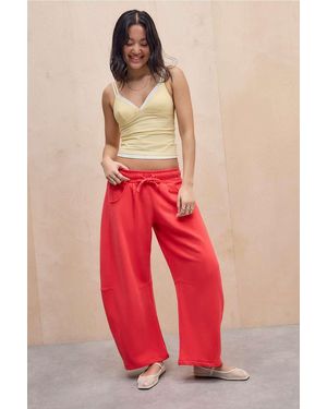 Out From Under Essential Barrel Leg Joggers - Red