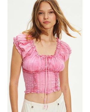 Kimchi Blue Nicole Shirred Blouse - Pink