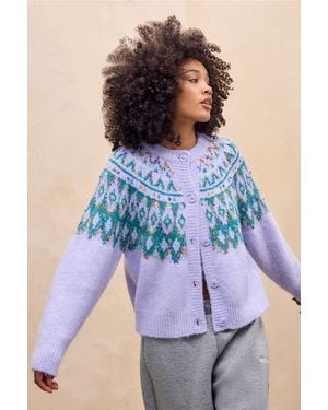 Kimchi Blue Confetti Fairisle Cardigan - Blue