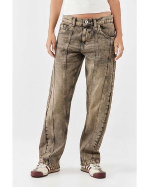 BDG Jett Loose Straight Leg Washed Brown Jeans - Multicolour