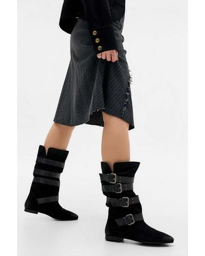 BDG Black Shiver Buckle Boots