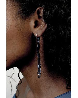 rain and rivers Handmade Pierced Glass Earrings - Black