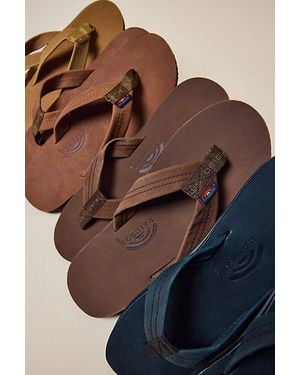 Rainbow Sandals Leather Single Layer Flip Flop Sandal - Brown