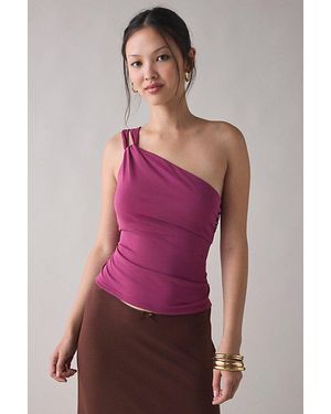 Urban Outfitters Uo Carson Asymmetrical Twist One-Shoulder Top - Purple