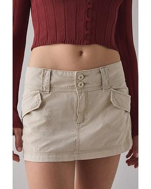 BDG Trail Star Utility Low-Rise Micro Mini Skirt - Natural