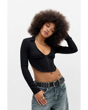Silence + Noise Blake Backless Long Sleeve Top - Black