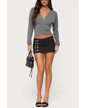 Edikted Zaela Button Mini Skort - Black