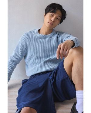 Urban Outfitters Uo Acid Wash Crew Neck Sweater - Blue