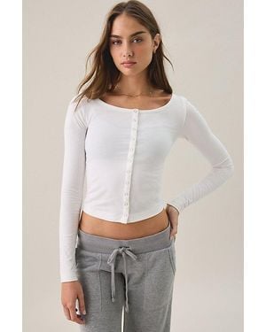 Out From Under Bec Fitted Cardigan - White