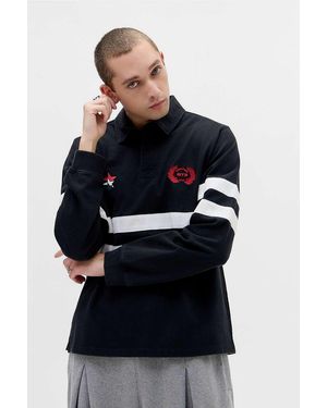 iets frans... Washed Black Sporty Rugby Shirt - Blue