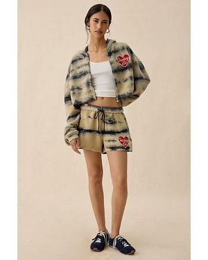 Boys Lie Cow Tie-Dye Brushed Sweat Shorts - Natural