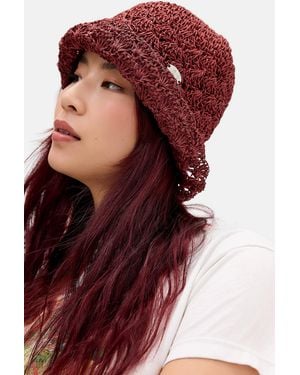 Damson Madder Raffie Tulip Bucket Hat - Red