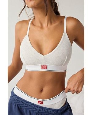 Hanes Uo Exclusive Jersey Knit Triangle Bralette Top - Brown