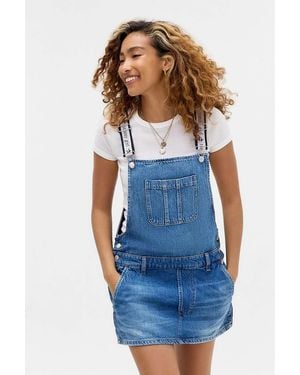 Tommy Hilfiger Mini Denim Dungaree Dress - Blue