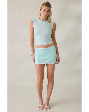 Nia Triste Sequin Low-Rise Micro Mini Skort - Blue