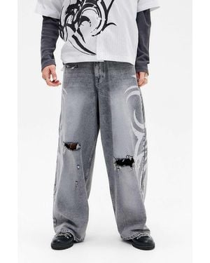 Jaded London Grey Blade Xl Colossus Jeans