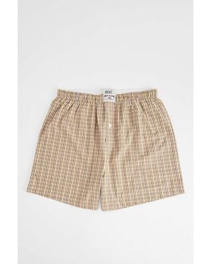 BDG Stone & Sage Check Boxer Shorts - Natural