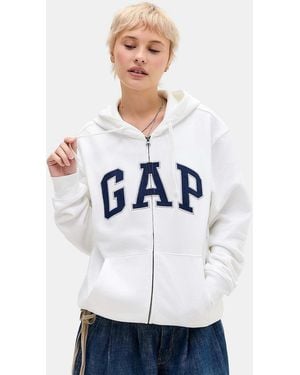Gap Arch Logo Zip-through Hoodie - White