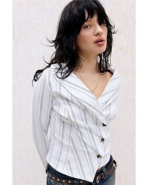 Silence + Noise Silence + Noise Vix Asymmetric Shirt - White