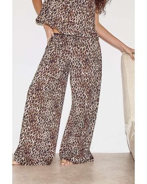 Out From Under Sweet Dreams Animal Print Trousers - Natural