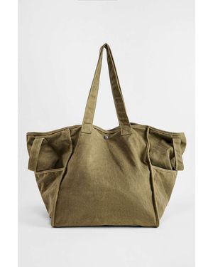BDG Khaki Wax Canvas Tote Bag - Natural