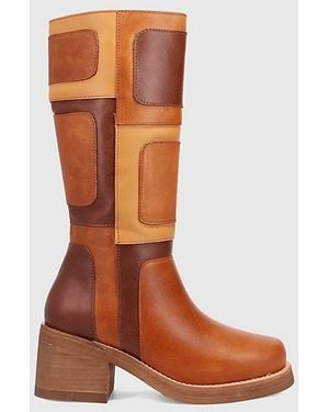 Dingo Patches Leather Boot - Brown