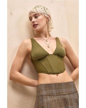 Out From Under Venus Corset Top S At Urban Outfitters - Green